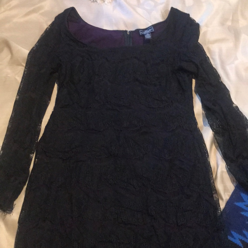 Purple and black lace dress